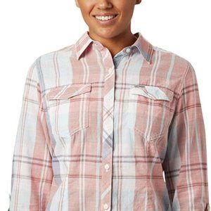 🆕Columbia Women's Camp Henry™ II LS Shirt, MD - New Moon Large Plaid, NWT